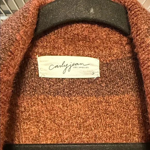 Carly Jean Los Angeles Warm Brown Knit Cardigan - Picture 2 of 7